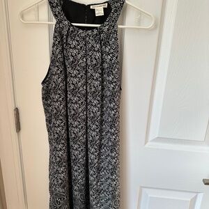 Black and white floral and paisley halter dress - size 6